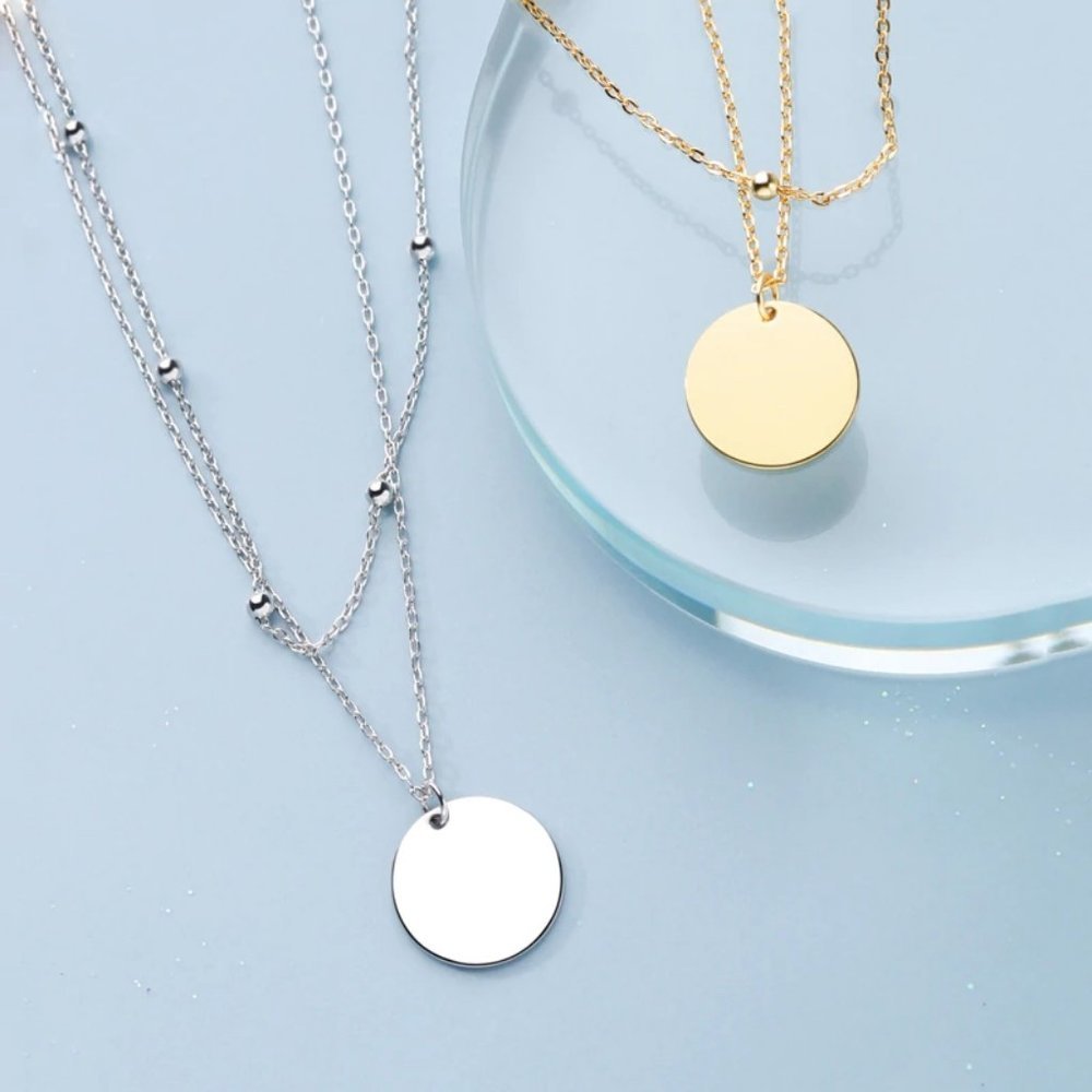*NEW Gold/Sterling Silver Coin Layered Necklace - Picture 7 of 13